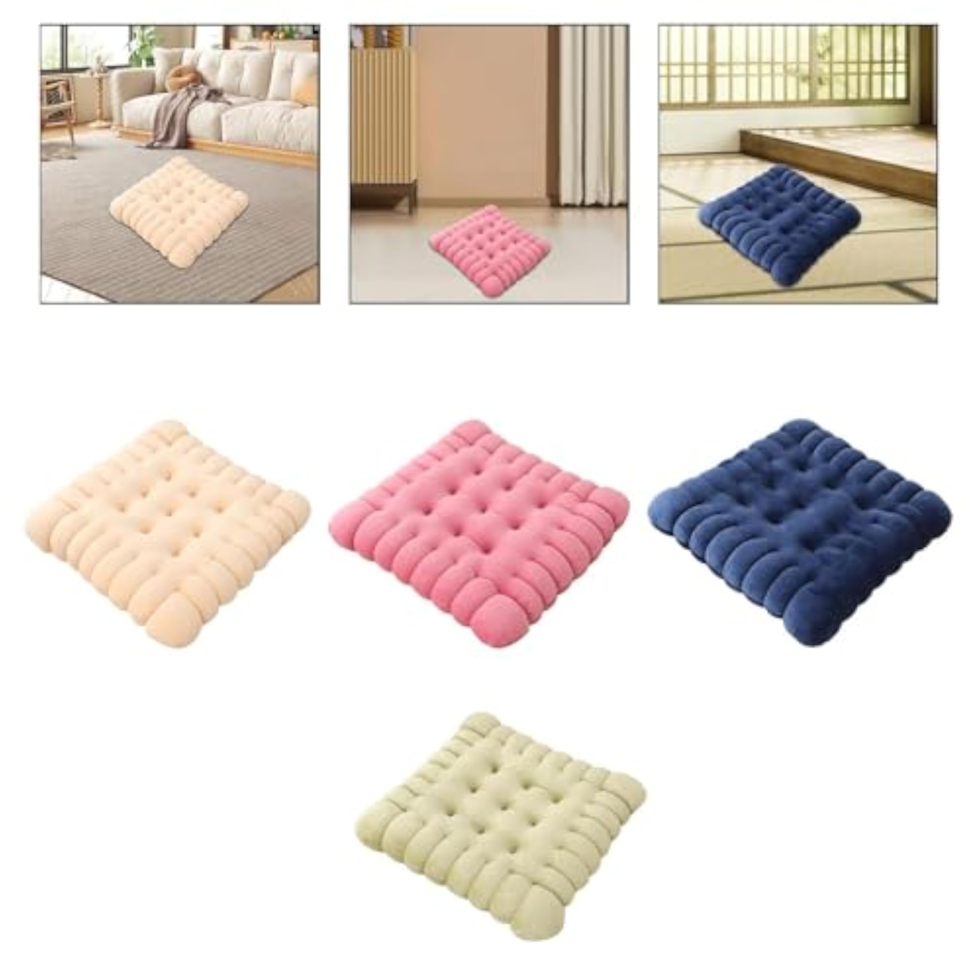 Biscuit Shape Cushion, Simple Seating Pillow for Meditation